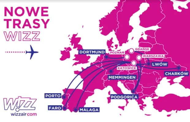 Dokąd lata Wizz Air z Polski w 2026? Nowe trasy i tanie loty